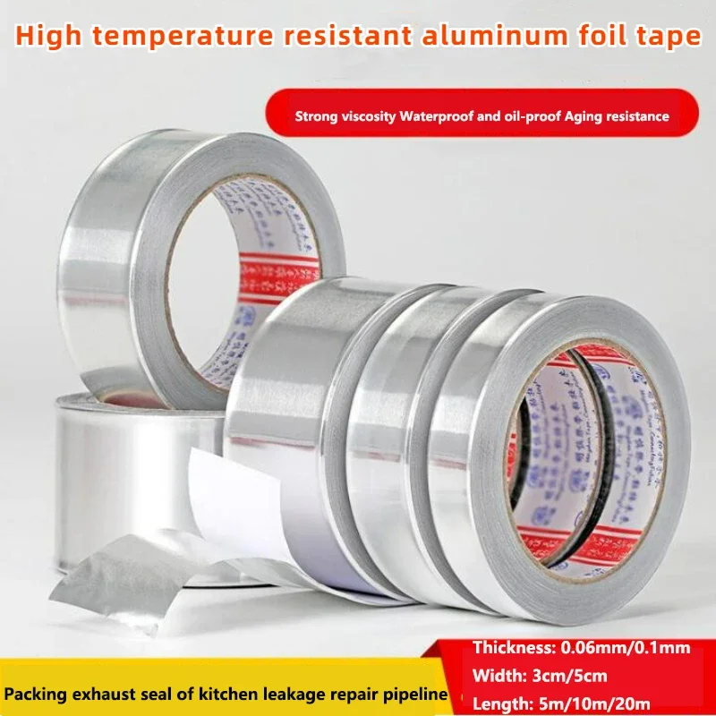 5/10/20m Aluminum Foil Waterproof Sealing Tape Anti-mold Tape Countertop Toilet Gap Heat Insulation Tape Kitchen Accessories