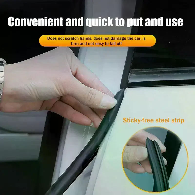 

2 шт. уплотнительные ленты для автомобильных дверей (B-стойки) со стальной вставкой, силиконовые уплотнители для изоляции и защиты от непогоды