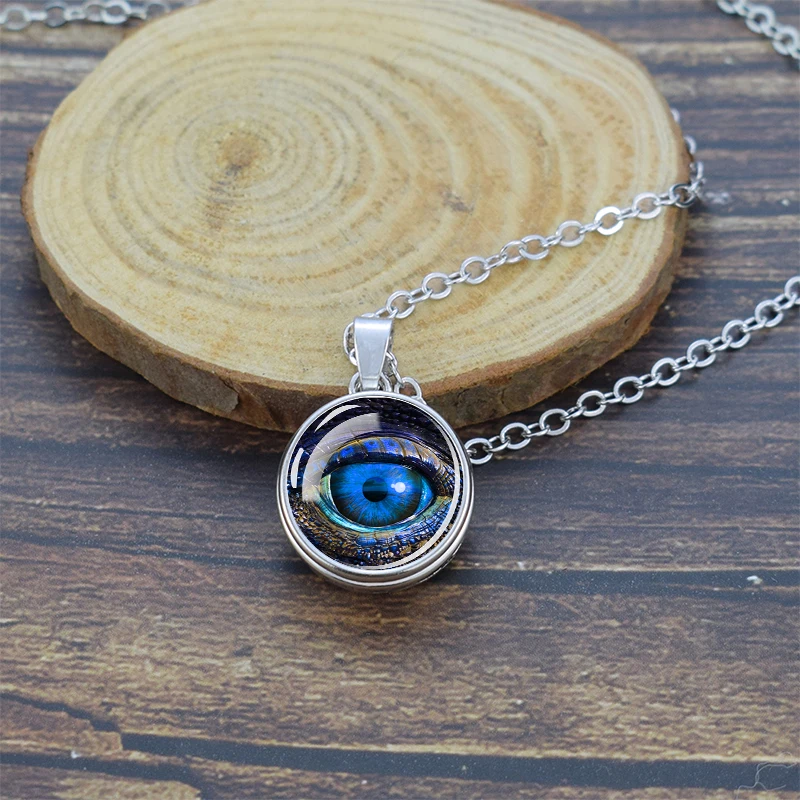 Devil's Eye Series Glass Pendant Silver Alloy Necklace Various Styles Exquisite Special Personalized Jewelry Punk Gift To Friend