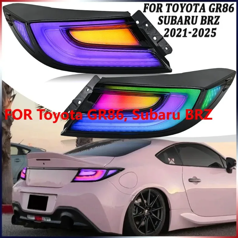 

Для Toyota GR86 Subaru BRZ 2021-2025 дымчатый RGB светодиодный задний фонарь комплект Plug and Play левый + правый