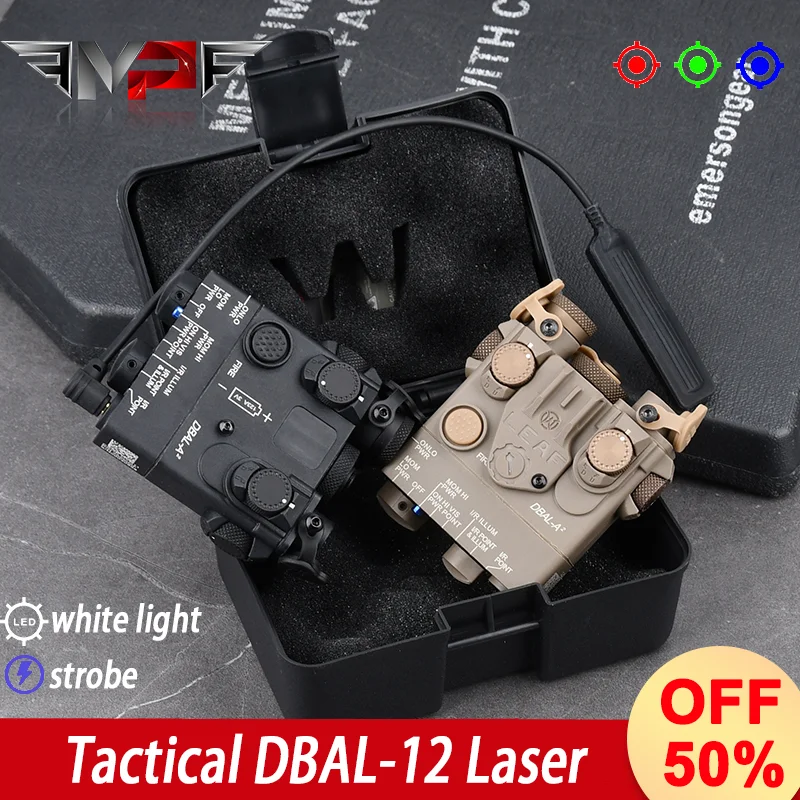 

WADSN Tactical Airsoft DBAL-A2 Red Dot Green Blue White LED Strobe No IR Fit 20mm Picatinny Rail Hunting Airsoft Weapon Light