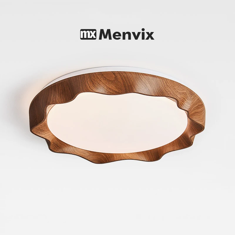 Menvix Bedroom Ceiling Lamp Walnut Color High-end Simple Creative Eye Protection Study Lights Living Room Dining Room Lamps