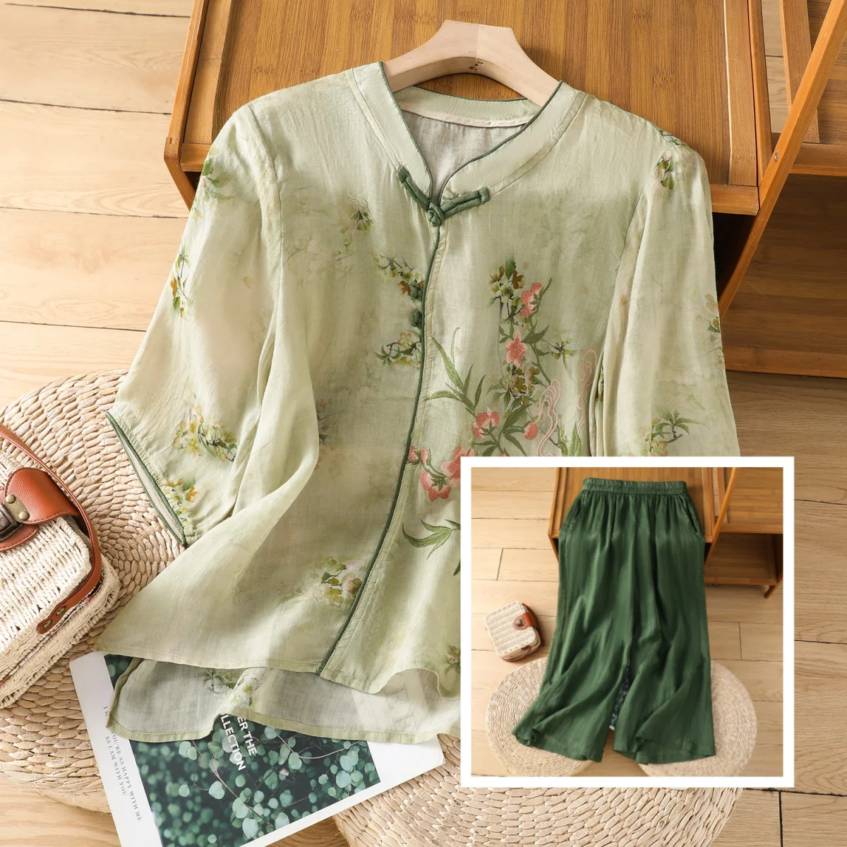 

Новинка! Женский повседневный комплект из двух предметов: топ и брюки, в корейском стиле, с вышивкой, весна-лето, для офиса и повседневной носки.