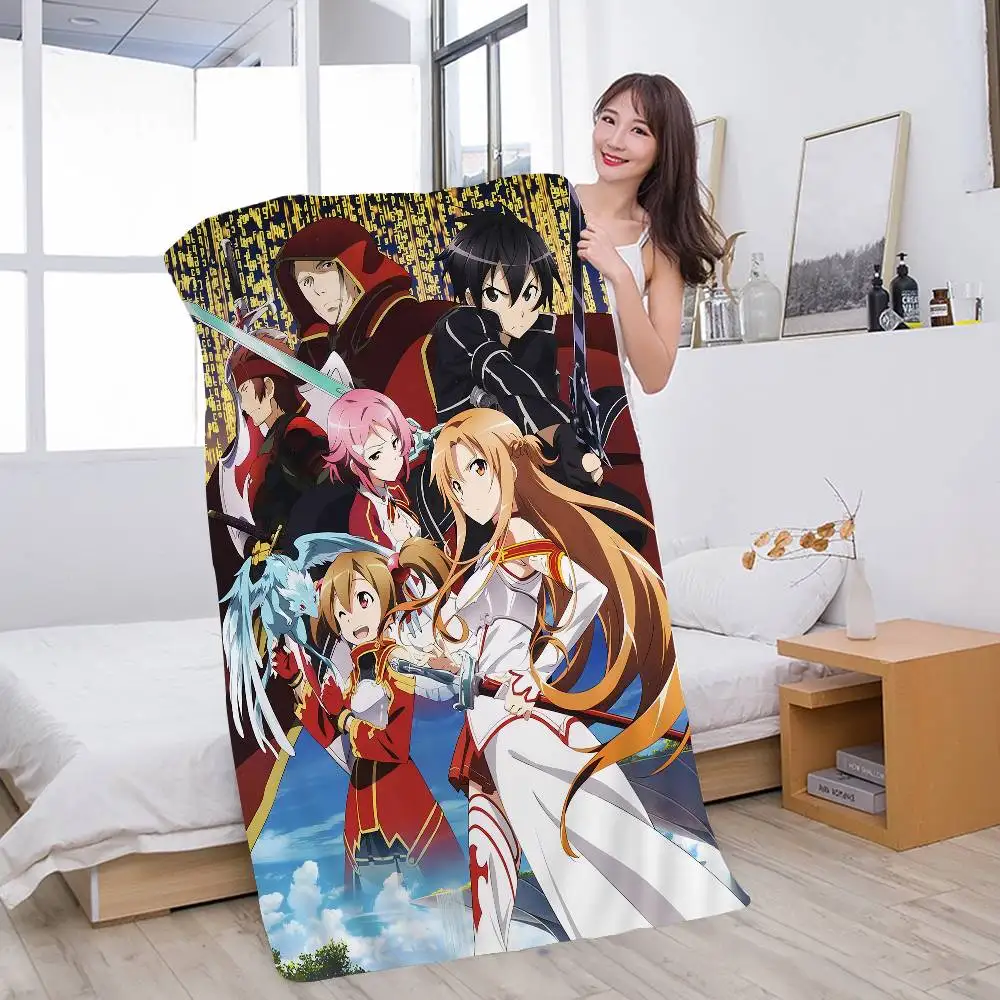 Anime Sword Art Online Kirito Asuna Microfiber Beach Towel Absorbent Quick Dry Soft Yoga Swimming Resort Mountain Climbing Towel