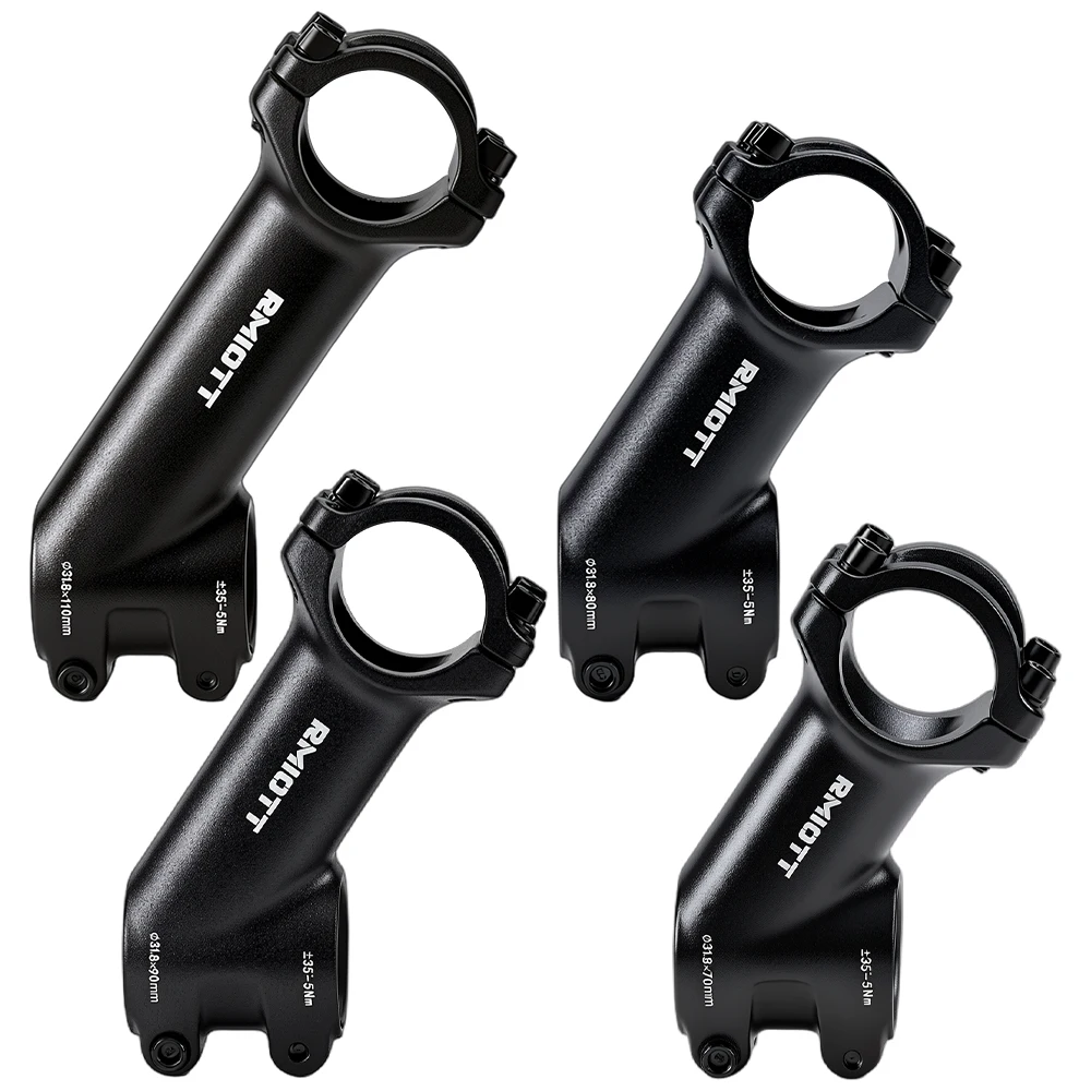 RMIOTT Bike Stem 31.8 Bicycle Handlebar Stem 31.8 * 70/80/90/100/110mm MTB Power Aluminum Alloy 35 Degrees Cycling Accessories