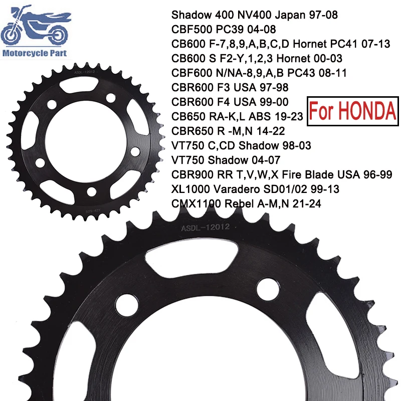 

Задняя звездочка (525, 42 зуба) для мотоциклов HONDA CB600, CB600S, CBF600, CBR600 F3 F4, CB650, CBR650, CBR900RR, XL1000, VT750S, NV400