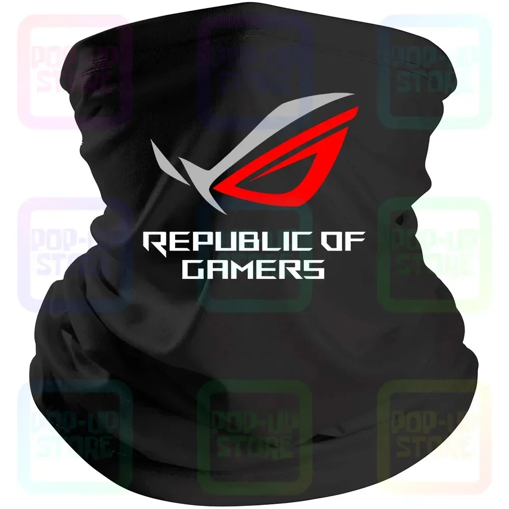 Asus Rog Republic Of Gamers The Choice Of Champions Máscara Bandana preta cachecol pescoço gaiter boca capa