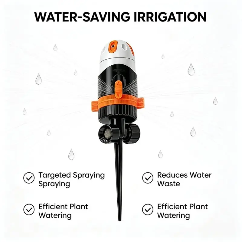 AAAF Heavy Duty 360° Rotating Sprinkler 4 Spray Modes, For Lawn For Garden Plants, Flower Bed, Outdoor Yard, 1 PC Water