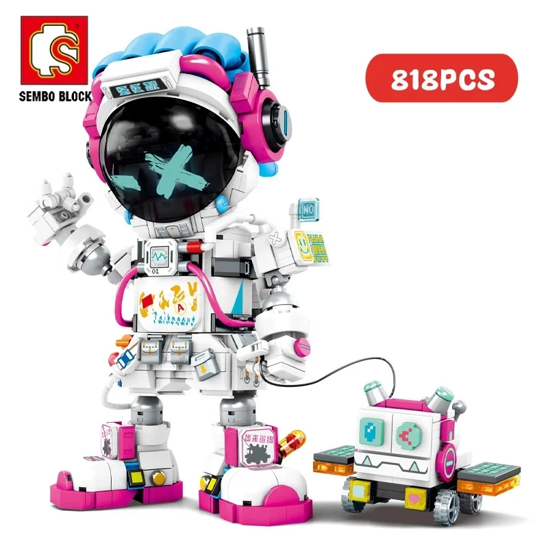 

SEMBO BLOCK Fashion Play Space Astronaut Model Building Block Children's Puzzle Toy Decoration Collection Cool Holiday Gift