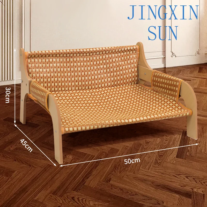 Summer rattan weaving cool cat nest bamboo weaving summer mat recliner sofa four seasons universal weaving cooling cat hammock
