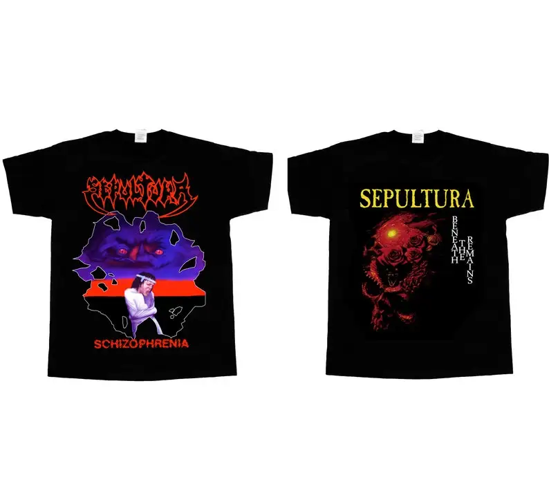 sepultura beneath the remains'89 Schizophrenia new black short sleeve t-shirt