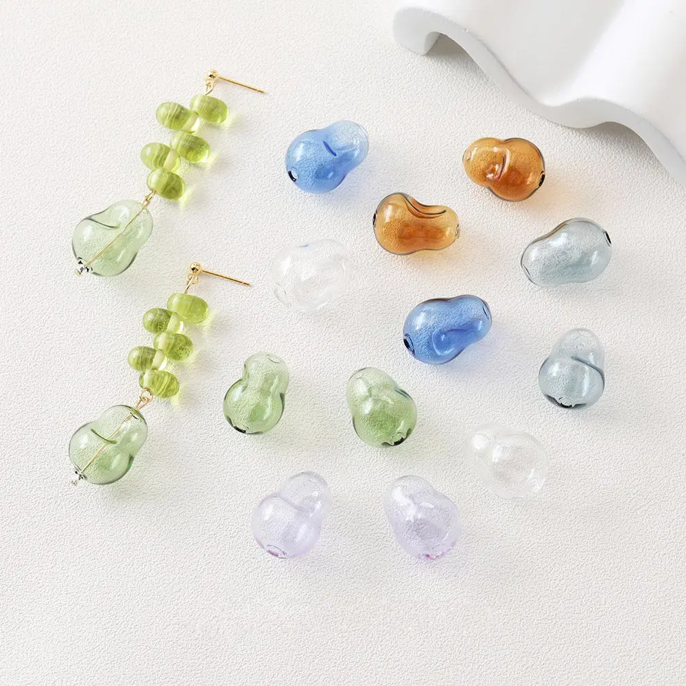 4PCS Drop Oval Hollow Glass Pendants Glass Charms for Jewelry Making Bracelet DIY Hand Made Necklace Beads Beaded Accessories