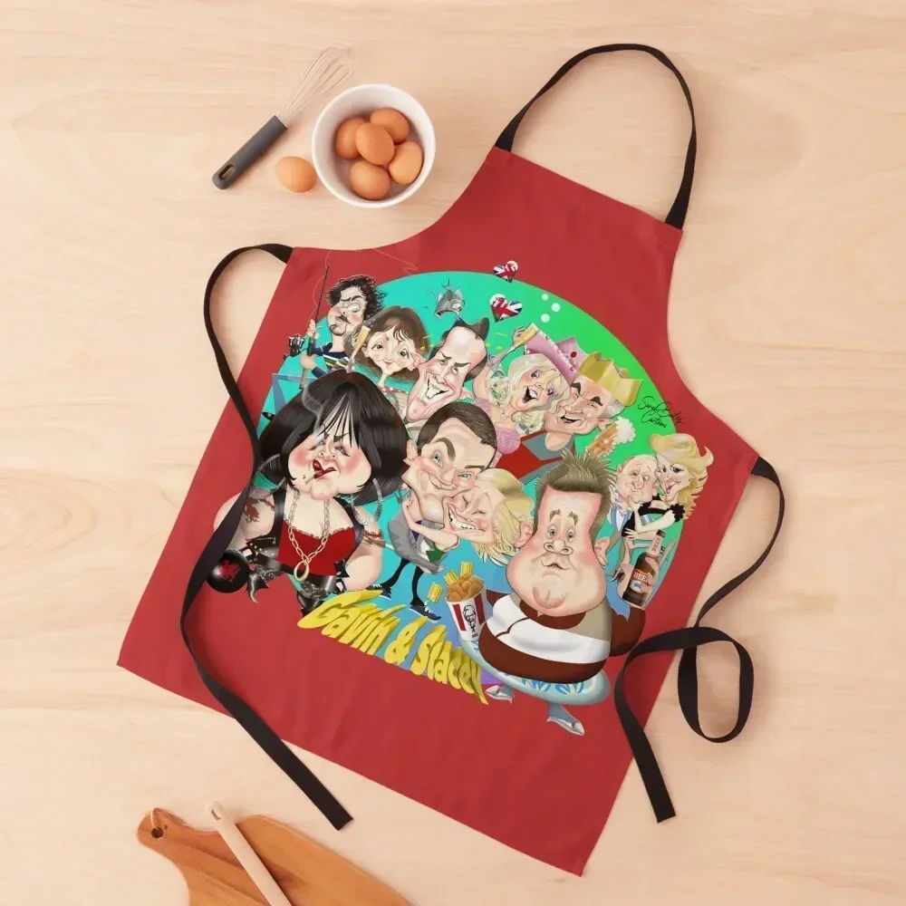

Gavin & Stacey Apron Bib For Kitchen man chef uniform for women halloween for women with pocket Apron