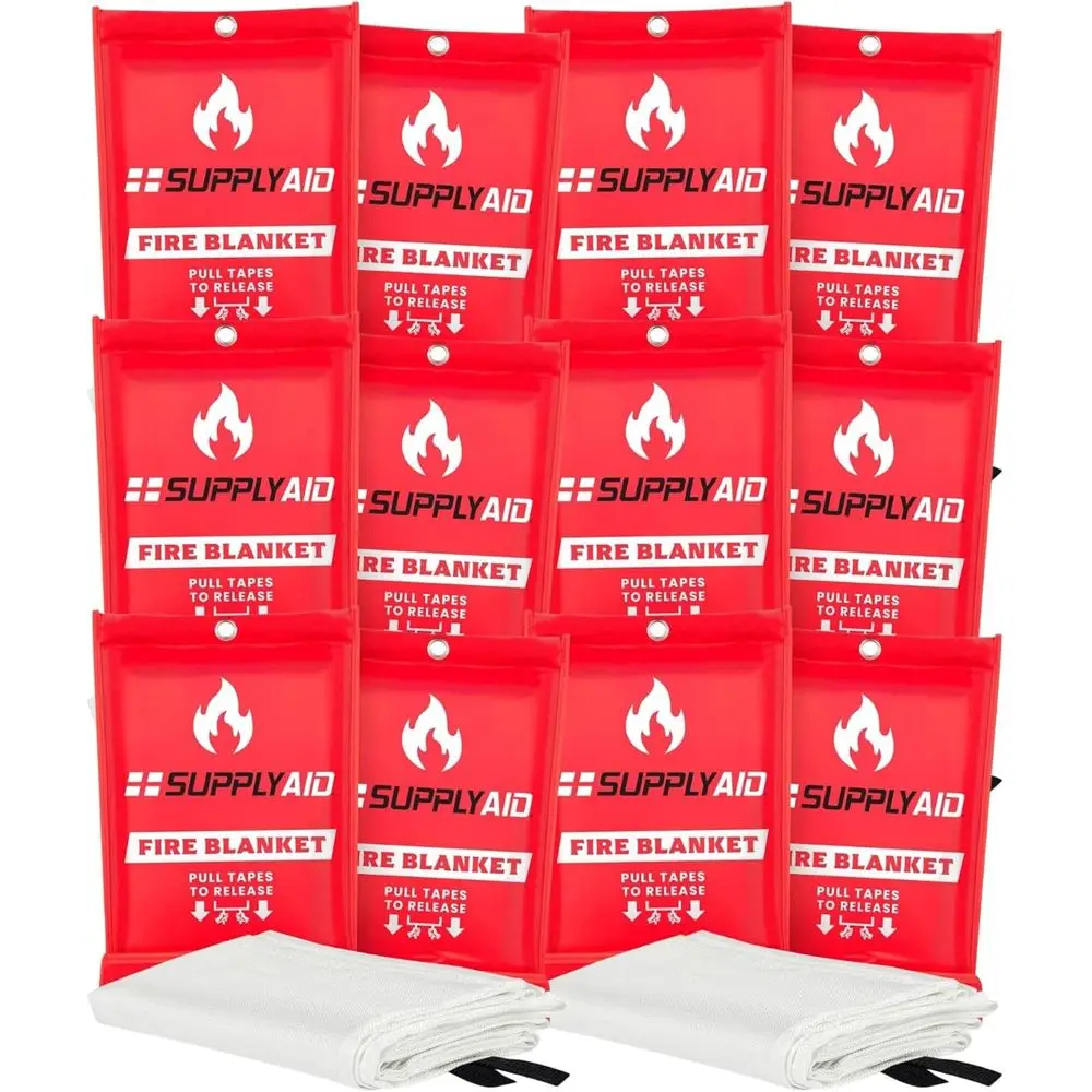 

12-Pack Emergency Blankets, Camping Gear, and Safety Supplies, White