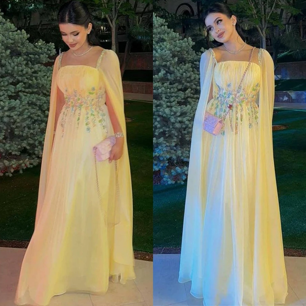 Customized Graceful Spaghetti Straps Evening Dress and Temperament Organza Celebrity Gowns and Delicate Beading Prom Dresses