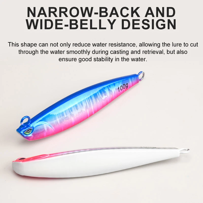 40 جرام-80 جرام طويل يلقي مضيئة الصيد البحري Jigbait غرق الرصاص الأسماك الاصطناعي وهمية الطعم البحرية قارب الصيد بيونيك إغراء