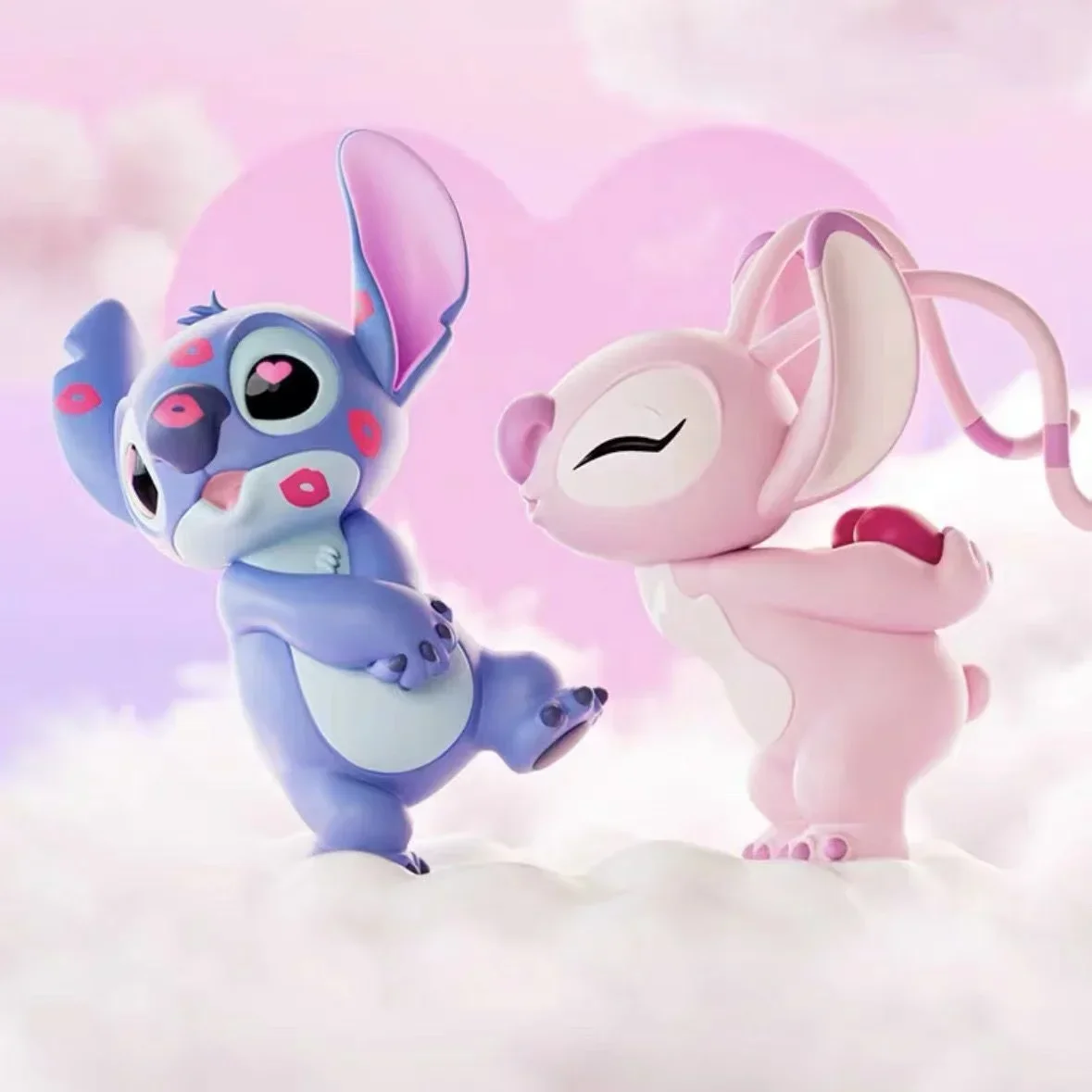 Disney Lilo & Stitch ตุ๊กตาคนแต่งเค้กเดสก์ท็อปจี้ของขวัญวันวาเลนไทน์โมเดลแฮนด์เมด