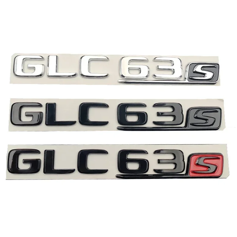 ثلاثية الأبعاد ABS كروم أسود شعار GLC63S شعار رسائل ملصق سيارة جذع شارة مائي لمرسيدس بنز GLC 63S AMG GLC 63 S اكسسوارات