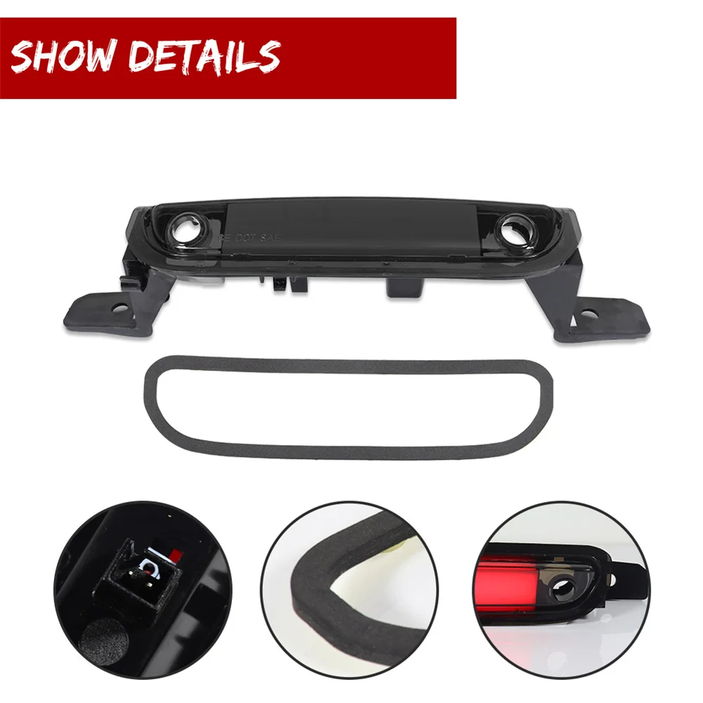 1PC Smoked / Red Lens Red LED Car High Mount Third 3rd Brake Stop Light Tail Light Assy For Chrysler 300 2015-2023