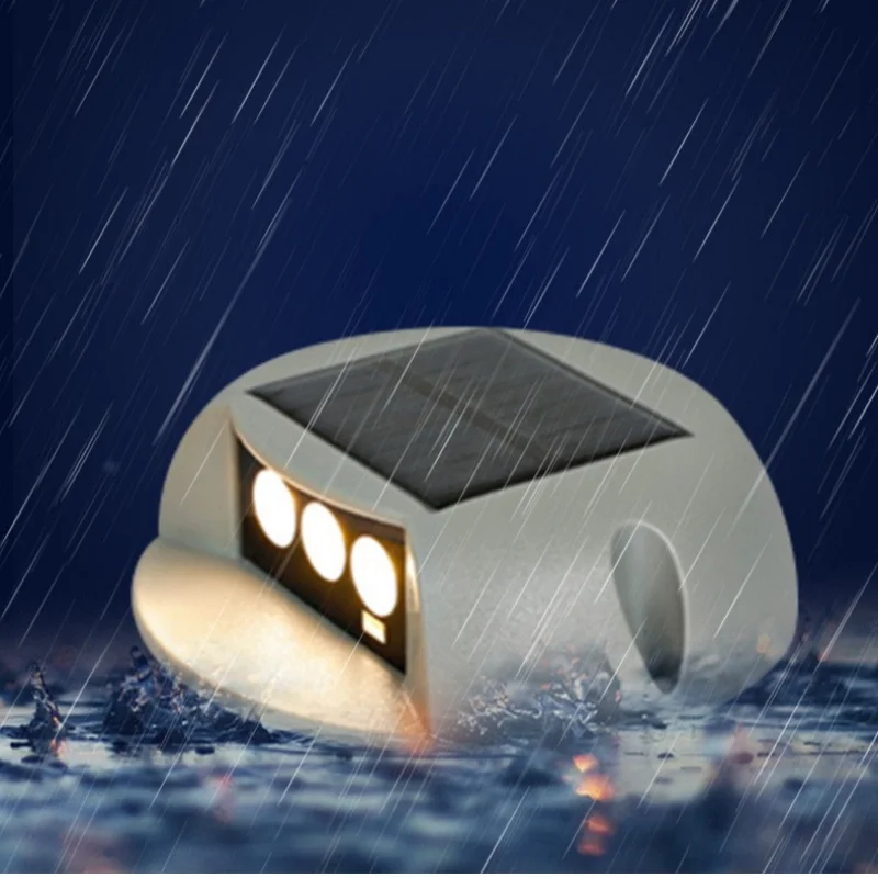 Solar LED Step Undergroud Light 3W Surface Mounted Pathway Deck Sidewalk Garden Lawn Lamp IP65 Waterproof Spot Lighting