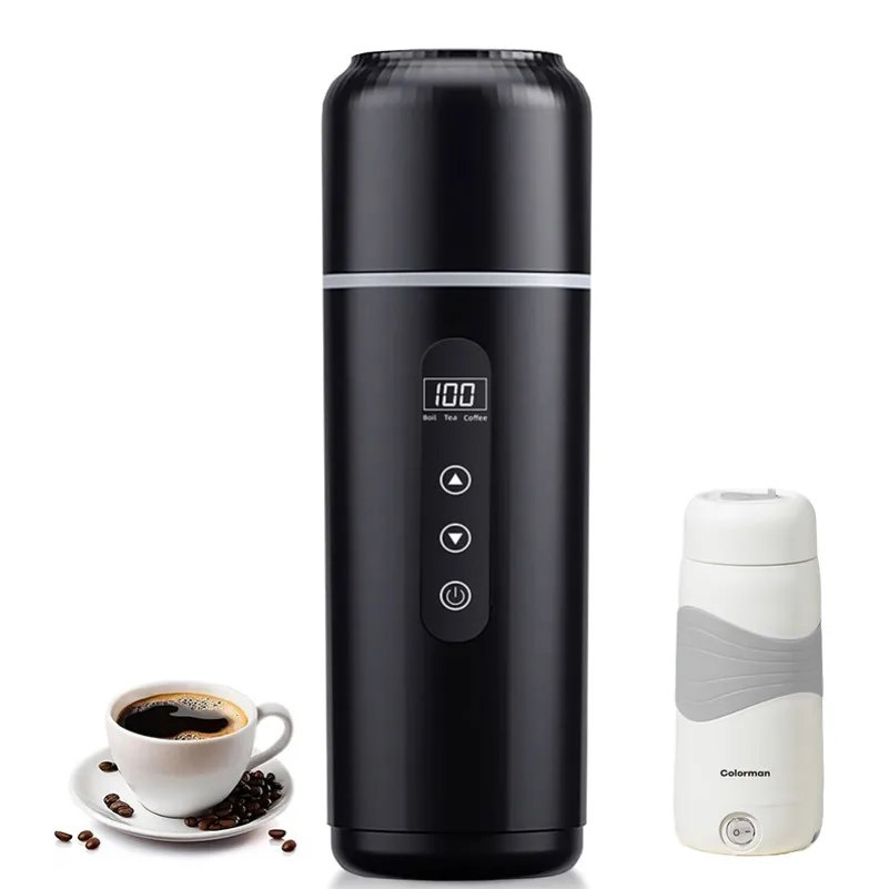 Car Heating Cup 12V 24V Portable Electric Kettle Stainless Steel Intelligent Temperature Control Travel Thermal Cup for Vehicle