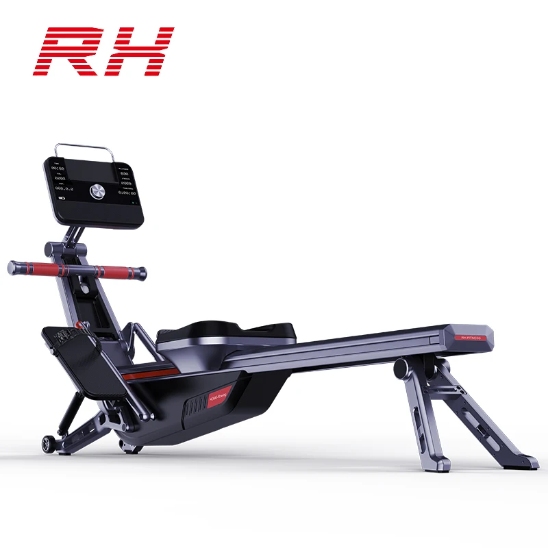 

2024 FIT Portable Cardio Air Rower Machine Hot Selling Home Use Black Iron Magnetic Rowing Machine For Exercise