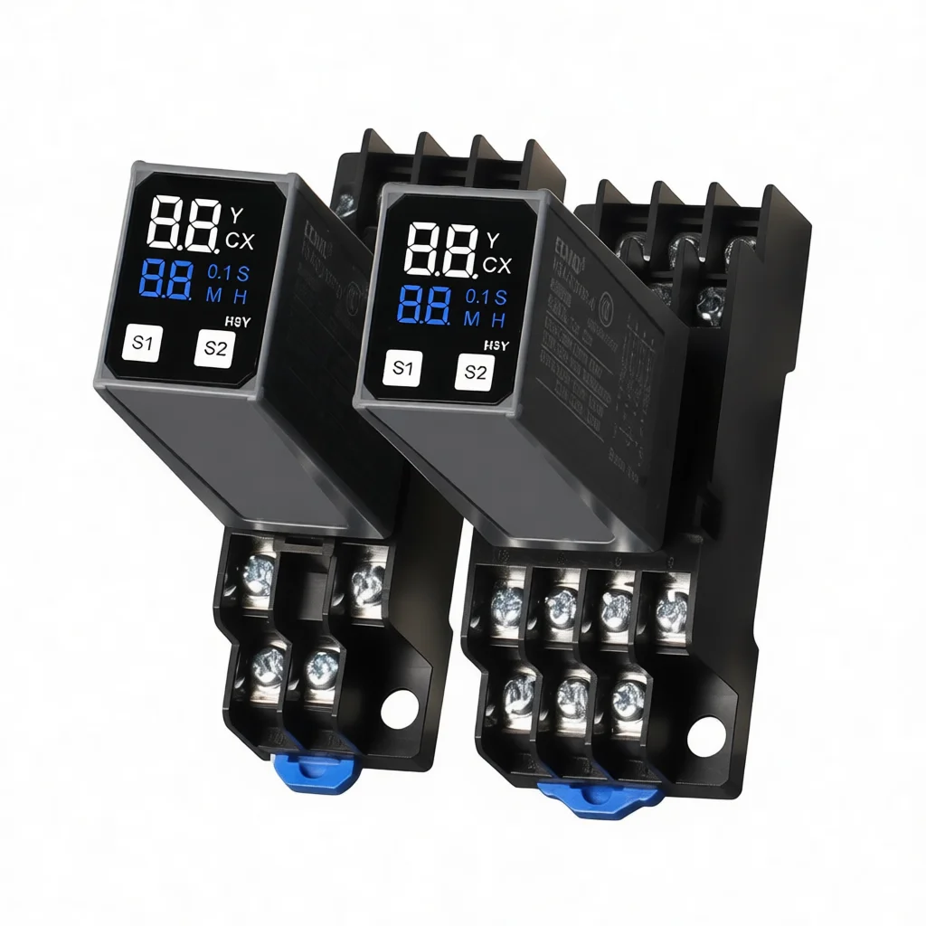 Precision H3Y 2 H3Y 4 Time Delay Relay Digital Timer Industrial Automatic Cycle Control Module DC 12V 24V AC 220V 380V Power