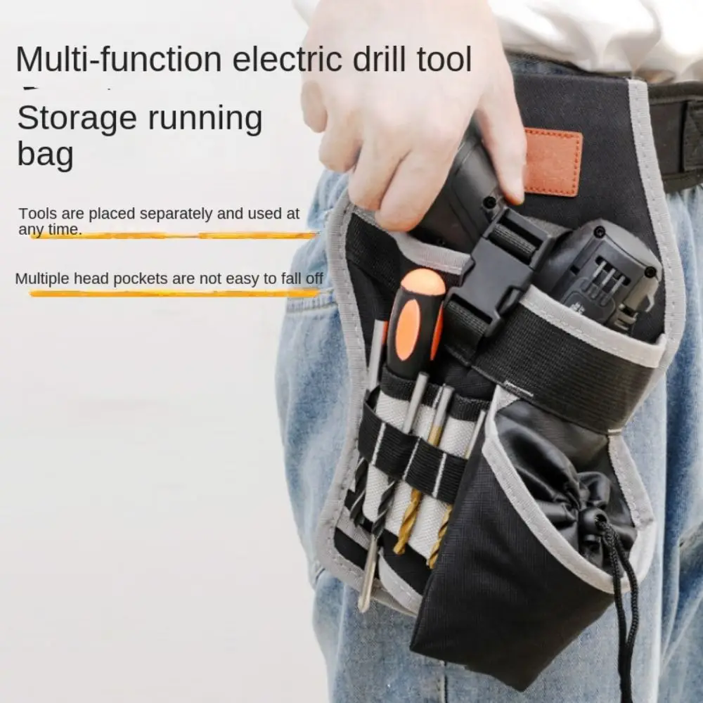 New Oxford Hand Drill Tool Box Black Multi-functional Tool Belt Pack Large Capacity Hardware Tools Bag