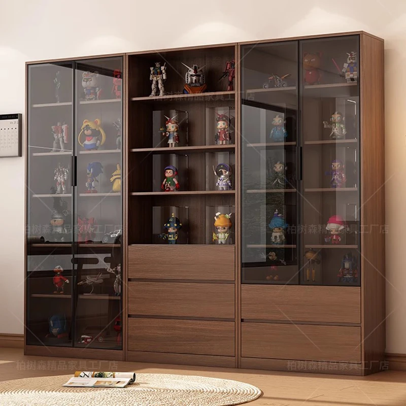 Wood Luxury Living Room Cabinets Librero Filing Storage Bookcase Cabinets Magazine Racks Wine Curio Gabinete Trendy Furniture