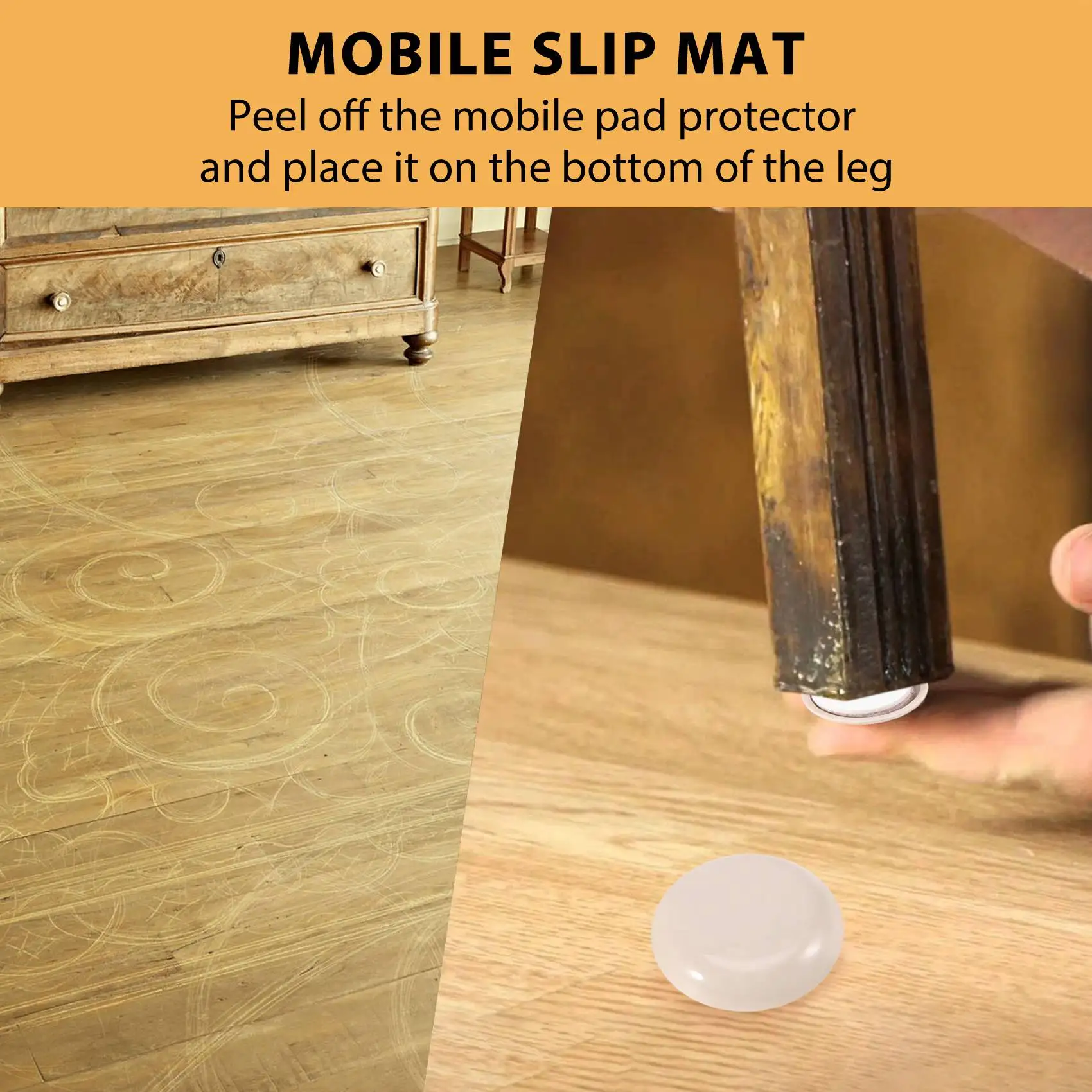 ABJI-Round Furniture Sliders Reusable Glider Moving Pad For Easily Moving Heavy Furniture On The Floor Carpet Surface
