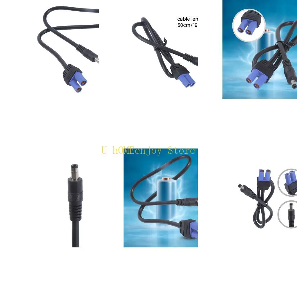 B0KF EC5 to DC5525 Emergency Power Transfer Cable 50cm Length 15A Slip Resistant Design For Automotive Application