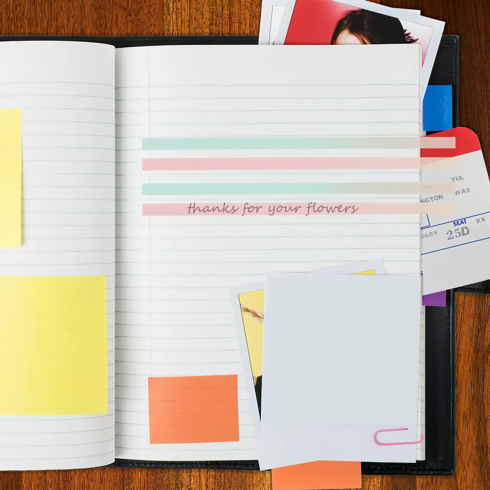 2Sets Gradient Color Sticky Reading Strips Long Adhesive Page Markers for Book Annotation Sentence Highlighting Student Learning