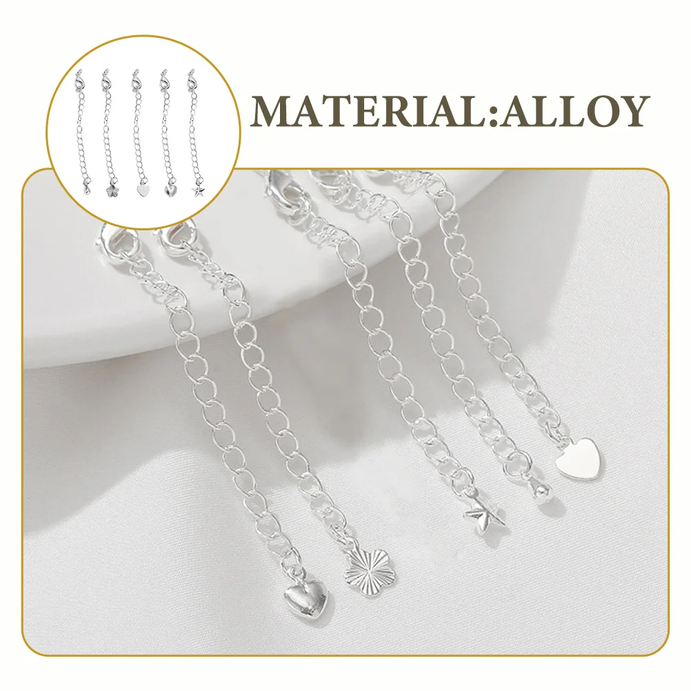 

5 Pcs Bracelet Lobster Clasp Tail Chain Necklace Clasps for Jewelry Making Alloy Extender