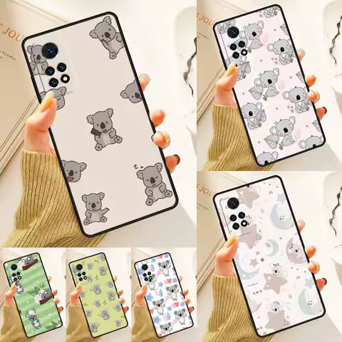 Cute Koala Pattern Case For Samsung Galaxy S24 Plus S23 S20 S21FE Lite S22 Ultra Note 20 S8 S9 S10 Phone Coque
