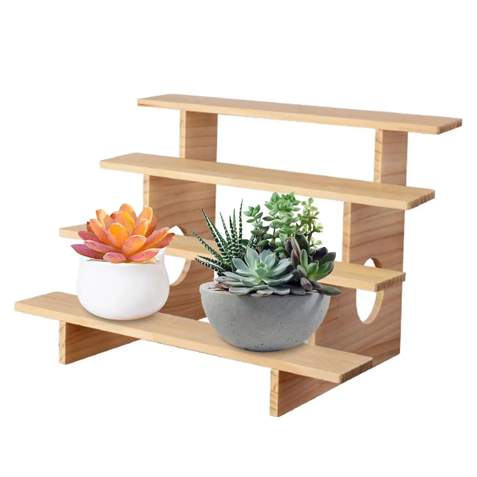 Wooden Display Riser Stand Spice Rack for Cosmetic Figurine Toy Bottles Jars