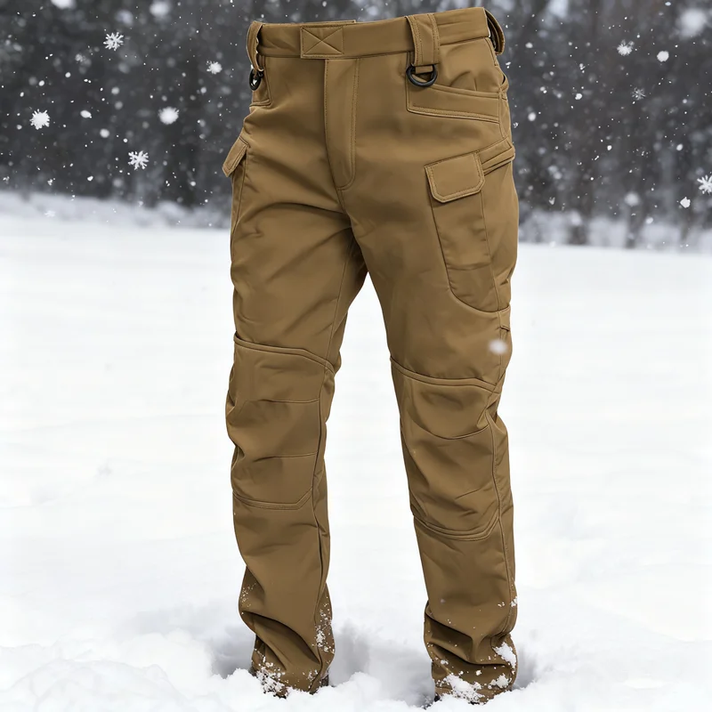 

6XL Trekking Fleece Softshell Men Outdoor Tactical Climbing Skiing Hiking Fishing Hunting Waterproof Pants Camouflage Trousers
