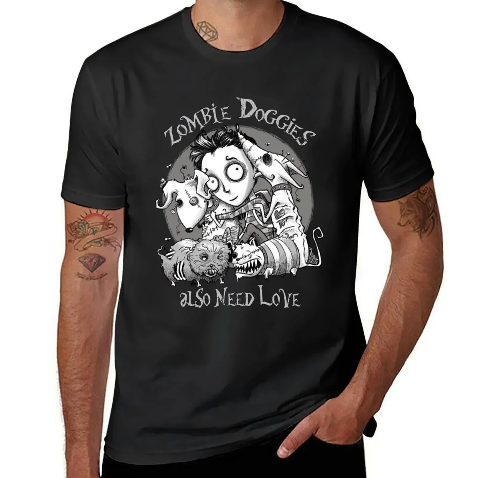 Zombie Doggies Also Need Love T-Shirt custom shirt shirts graphic hippie clothes plus sizes mens plain t shirts