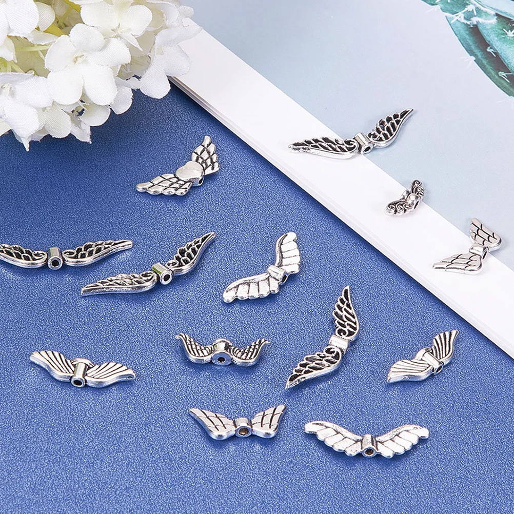 

160pcs 1 Box Alloy Pendant Charms Angel Wing Design Diy Jewelry Craft Bracelet Necklace Making Accessory Gift