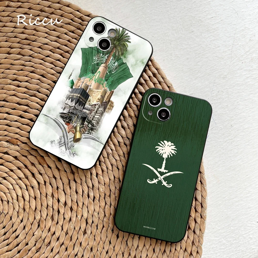 Kingdom of Saudi Arabia Flag Soft phone Case for apple Iphone 16promax  iphone14 15plus 12Pro 13Pro SE XR XS Soft black Covers