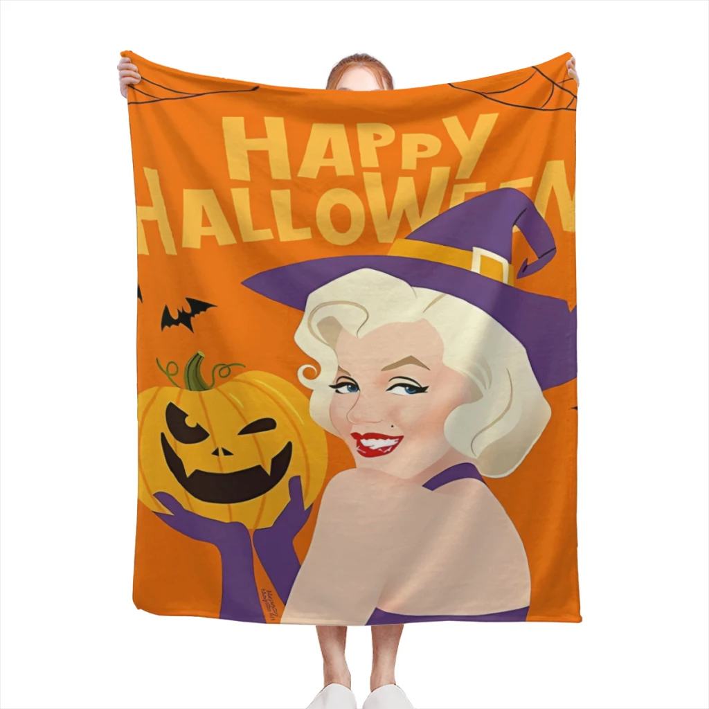 Trick or treat Blanket Flange Textile Decor Portable Super Soft Throw Blankets for Home Office Plush Thin Quilt