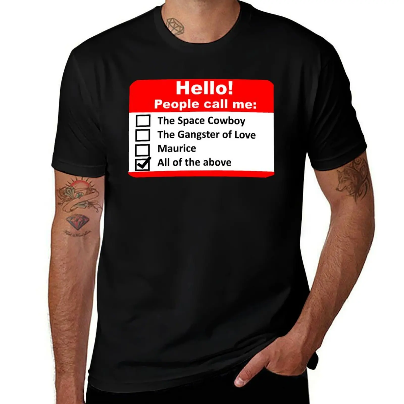 

Hello People Call Me - Name Tag T-Shirt summer 2025 customs clothes designer t shirt men