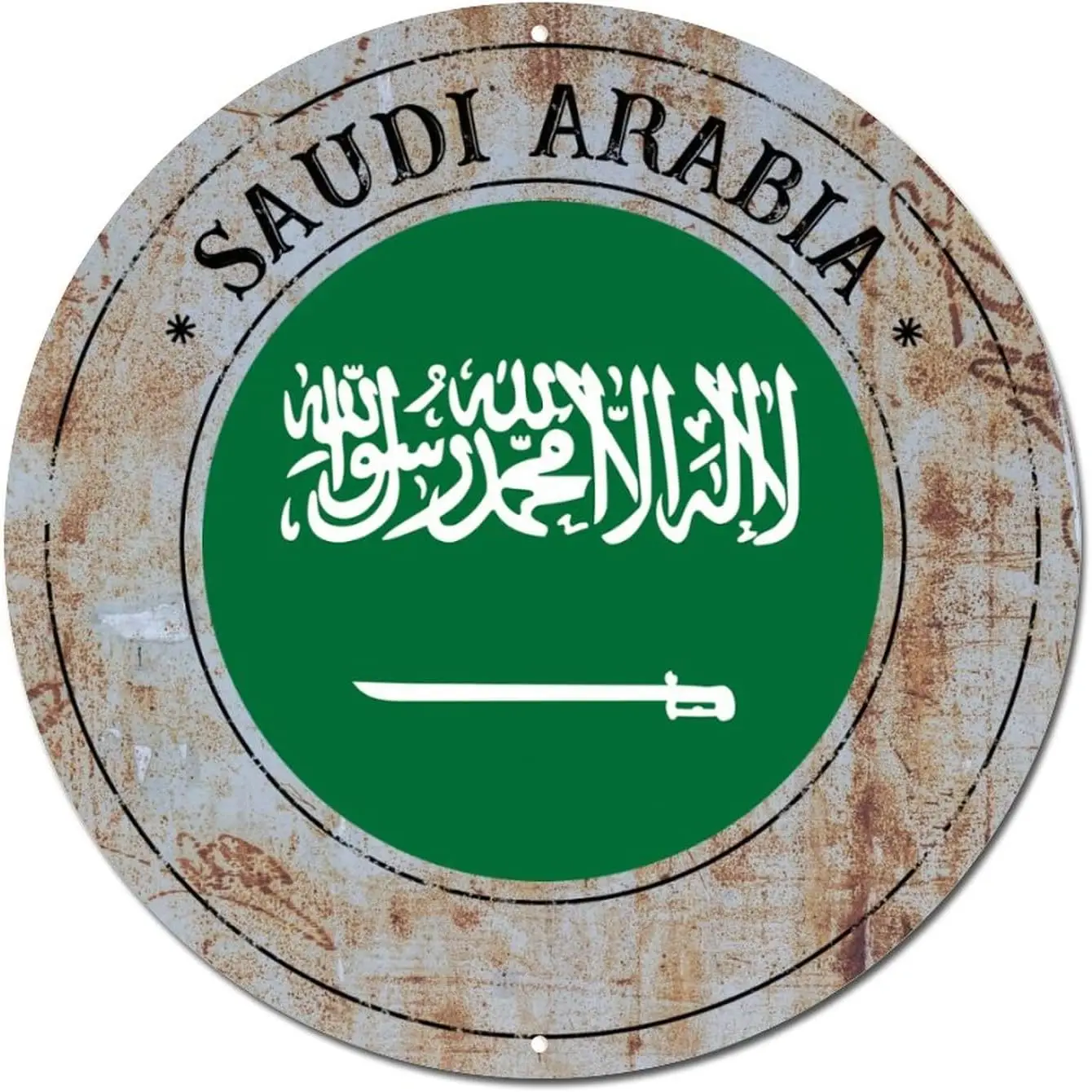 

Middle East Countries Country Souvenir Metal Sign Wall Art Middle East Countries National Flag Round Metal Tin Sign City Souveni