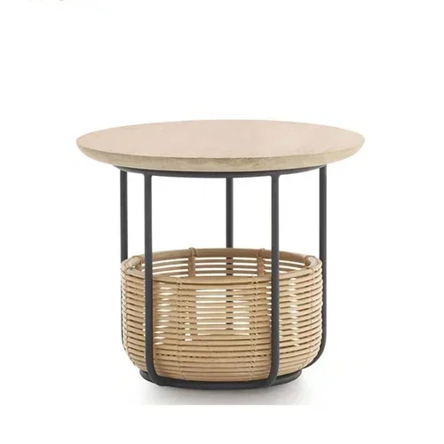 

-European Rattan Chair Home Outdoor Furniture Designer Living Room Sofas Coffee Courtyard Simple Backrest Sofa Armchair End