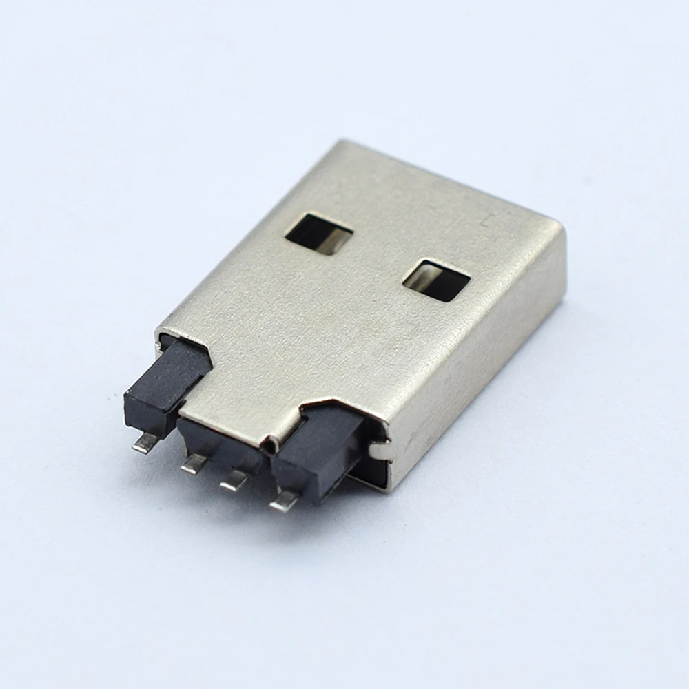 Connector USB2.0 Socket A Male harpoon 180 degree patch type Black AM harpoon male head socket connector