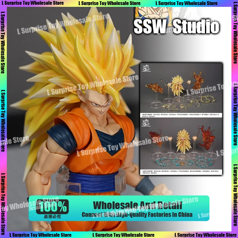 

SSW Scouti Workshop Dragon Ball Super Saiya 3 Son Goku Head Accessories Special Effect Dragon Fist Anime Action Figure Toys Gift