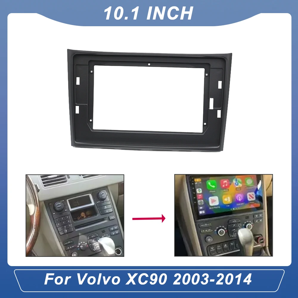 10INCH CANBUS Car Frame Fascia Adapter Canbus Box Decoder Android Radio Dash Fitting Panel Kit for Volvo XC90 2003-2014