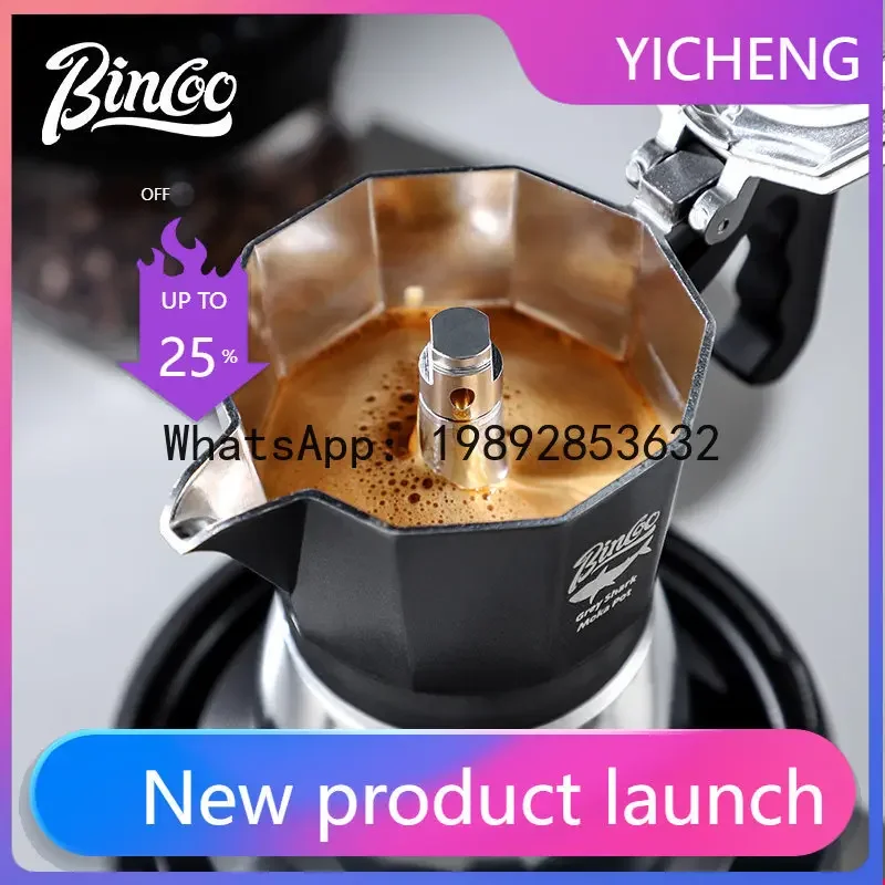 double valve mocha pot electric heating stove household hand-cranked Italian coffee machine small