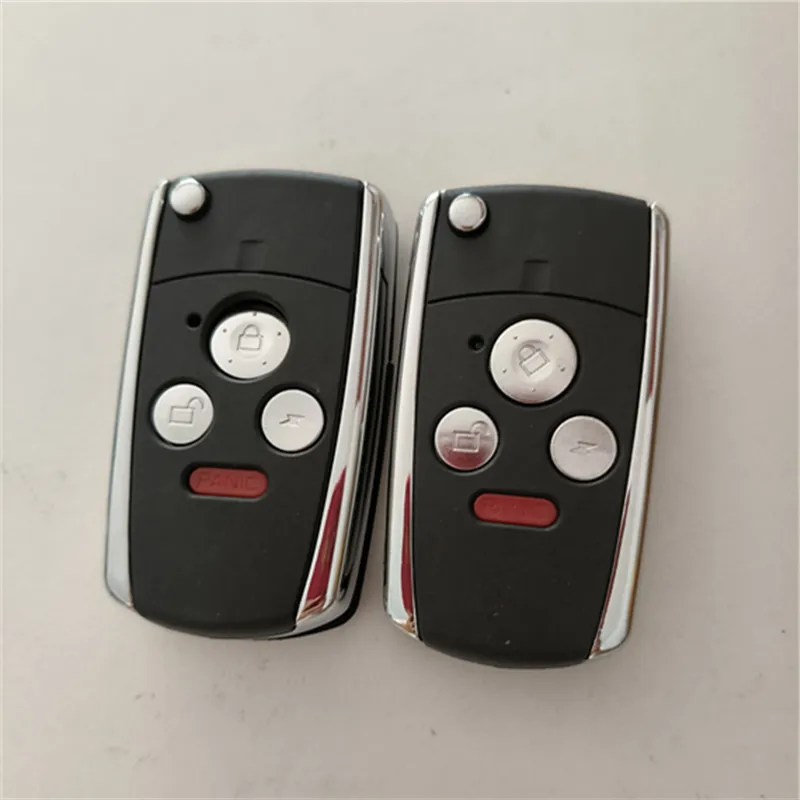 

3 шт., складной флип-чехол для дистанционного ключа с необрезанным лезвием, 4 кнопки, чехол для Honda Civic City Fit XRV Vezel