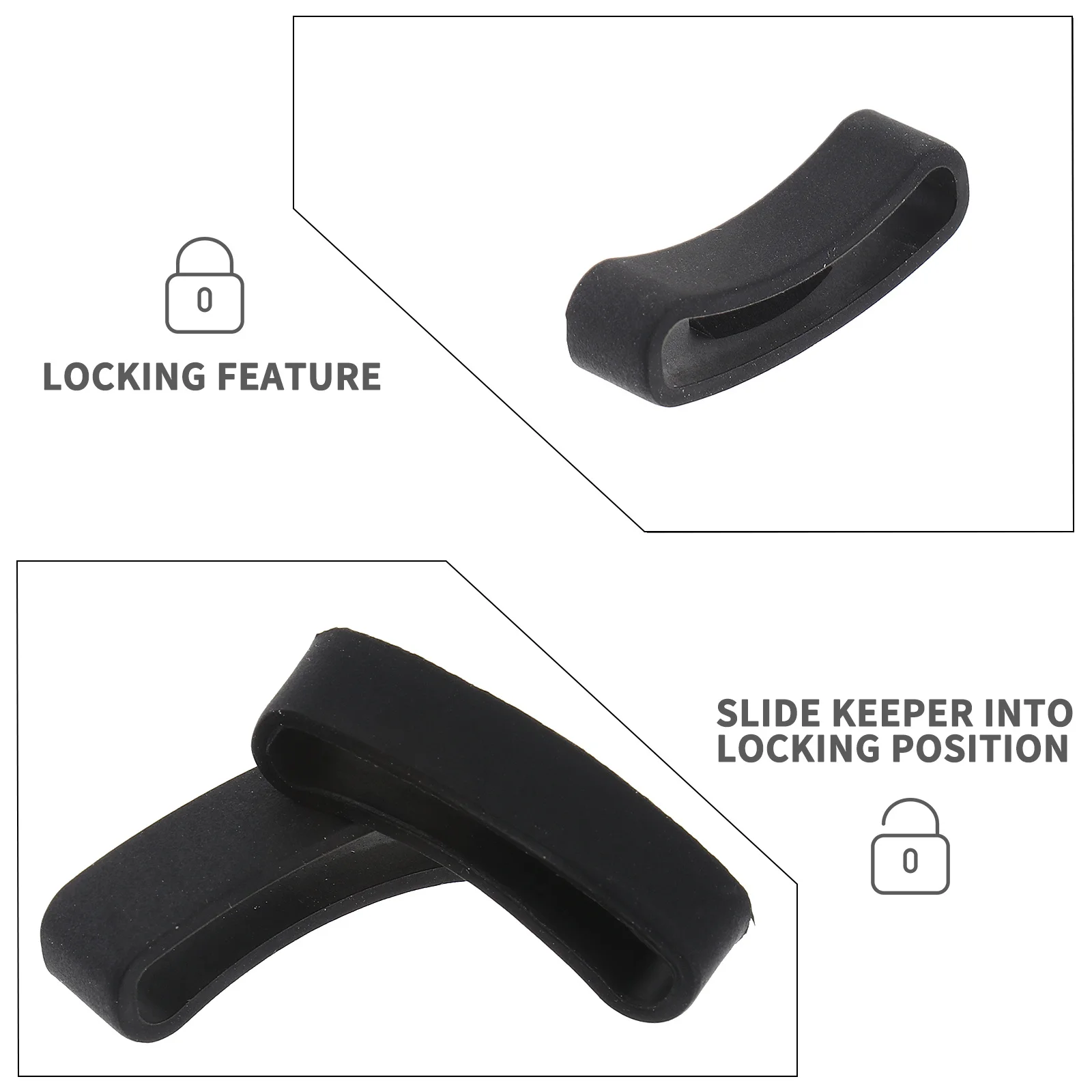 

2Pcs Watch Band Buckle Ring Anti-Fall Durable Rubber Loop Keeper Holder for Smart Bracelet Wristwatch Comfortable Lightweight