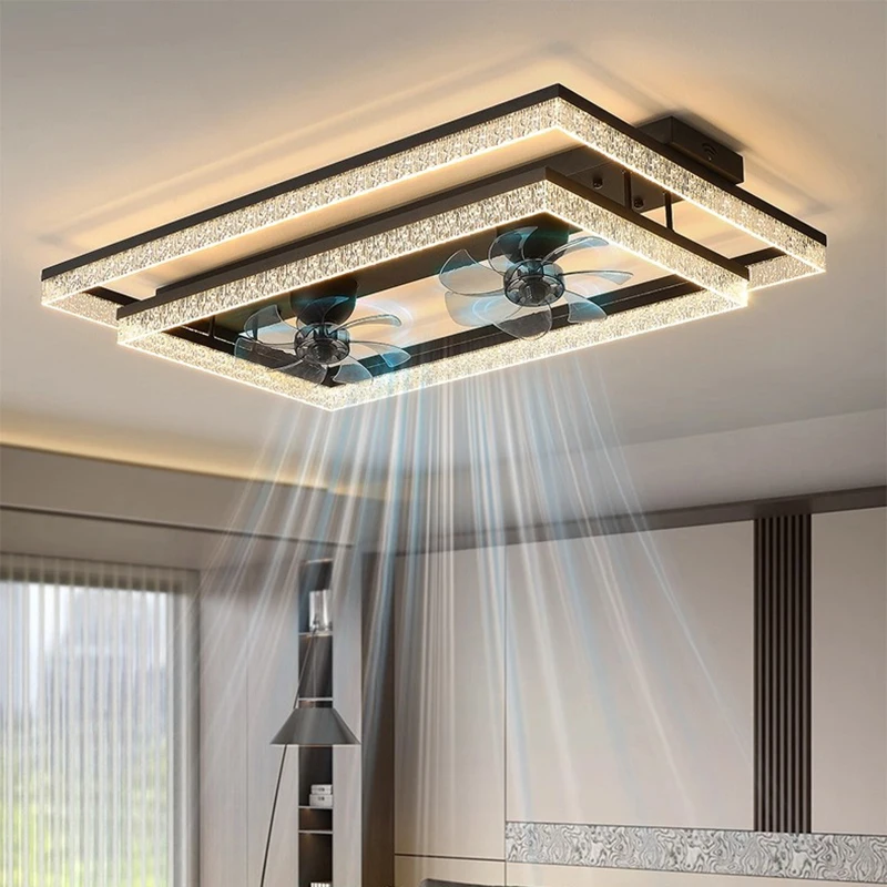 Modern Ceiling Lamps Bedroom Folding Ceiling Fan Ceiling Fan with LED Light and Control Ceiling Lamp for Living Room Lighting